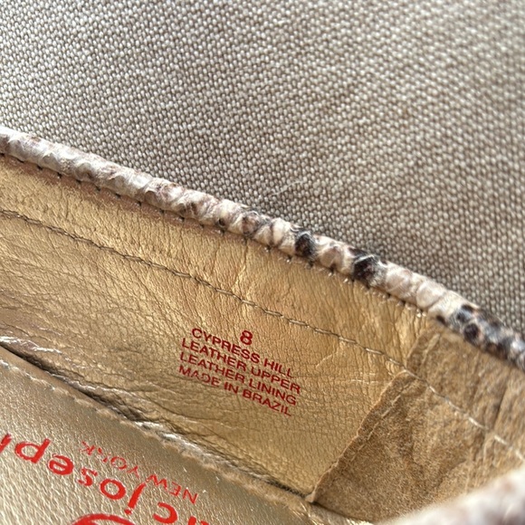 NEW Marc Joseph/ Cypress Hill, All leather Beige Snake Print Moccasins - Picture 5 of 12